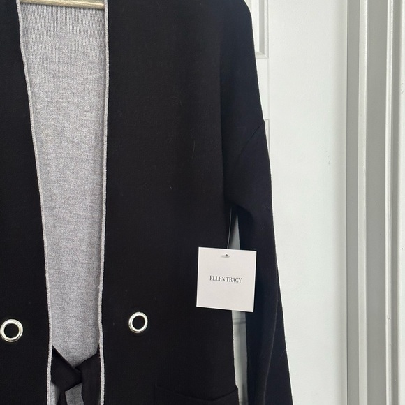 NWT Ellen Tracy Black and Gray Cardigan - Picture 4 of 5